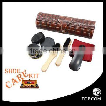 Black Shoe Polish PU Leather Travel Shoe Shine Kits
