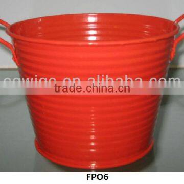 Popular cheap red metal flower pot wholesale