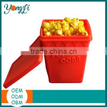 Food Grade Popcorn Maker Bowl Box Silicone Microwave Popcorn Poppers