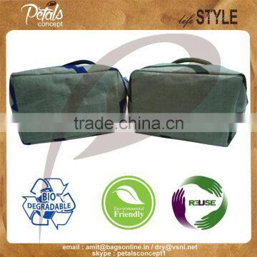 Jute Shopping Bags With Padded Rope Handle - Net Texture Print - Bag With Pocket photo-2