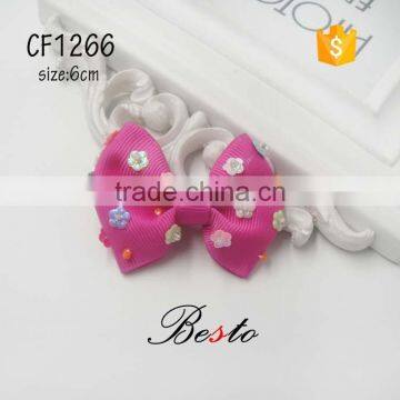 High quality small and pure and fresh sequin fabric bow for girl