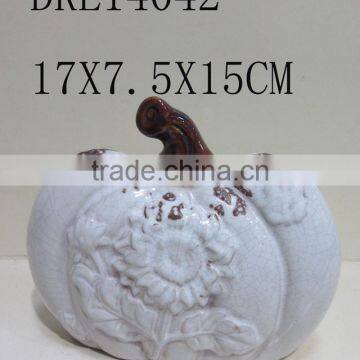 Holloween Flower Pattern on Ceramic Pumpkin Festive Decorations photo-3