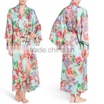 Cheap Wholesale Satin Robe for Women Fashion Sleepwear Pajamas Satin Kimono Robes Wholesale Custom Made