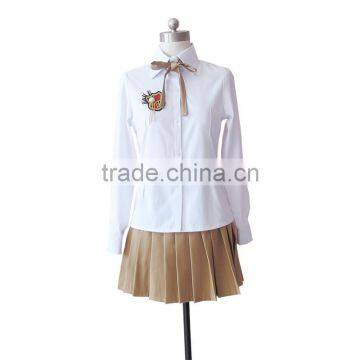 Khaki School Uniform Patterns With Blazer Shirt and Skirt Wholesale photo-2