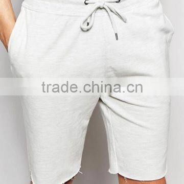 High Quality New Design Custom Raw Hem Drawstring Waist Poly Cotton Breathable Black Men's Sweat Summer Gym Wear Fashion Shorts photo-3