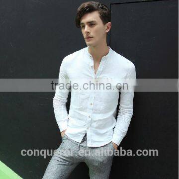 Men's White Linen Shirt HOT! MSRL0056 photo-3