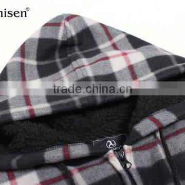 Hot Sale Stock Wholesale Warm Plaids Men Polar Fleece Vest photo-3