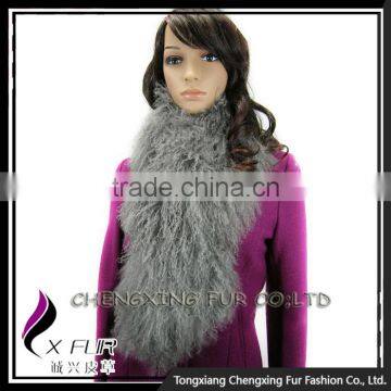 CX-S-02G High Quality Custom Fashion Wholesale Mongolian Lamb Fur Fashion Winter Scarf photo-6