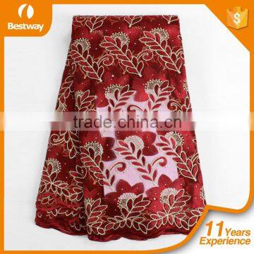 Popular Straw Pattern French Lace Fabric African Wedding Dress French Lace FL0249 photo-2