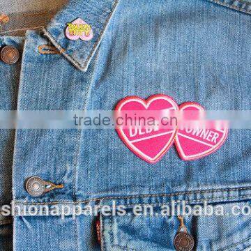 Custom Heart Embroidered Patch for Clothes Embroidery Patch Made in China Choose Size/color photo-5