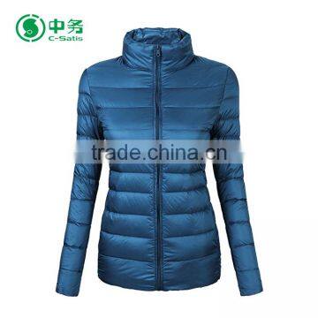 European Style Winter Shiny Ultra Light Thin Foldable Women Goose Down Jacket photo-3