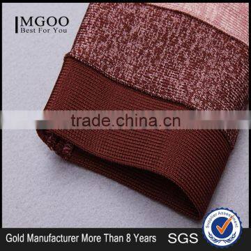 MGOO Wholesale Custom Made OEM/ODM Women Bandage Dress Long Sleeves Spandex Thick Stripe Knee Length Vestidos H234 photo-3