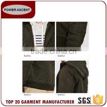 Latest Design Trim Hoody Casual Men Padding Quiltted Jacket For Sale photo-3