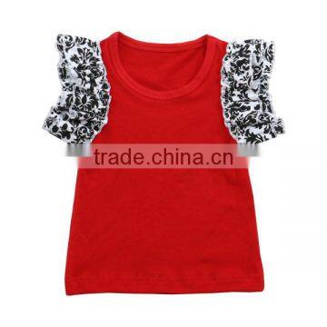 2017 Girl Boutique Clothing t Shirt Baby Flutter Sleeves Shirt Girls Ruffle Shirt