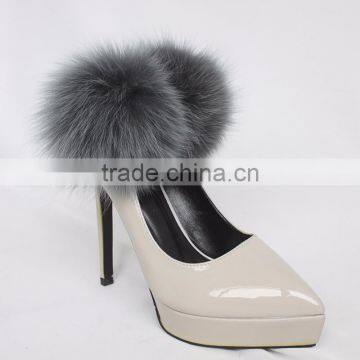 Myfur Custom Stylish Real Soft Fox Body Fur Pom Pom Accessory For Lady Shoes photo-6