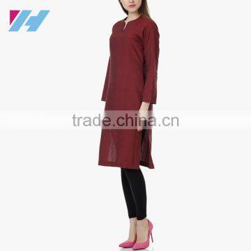 Ladies Fashion Clothing Apparel Cotton Kurta Neck Designs photo-2