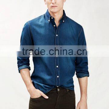 SLIM-FIT DARK WASH DENIM SHIRT