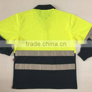 Low Price Two-tone Polyester 3M Reflective Tape Safety Europe ENISO 20471 Security Polo Shirt photo-6