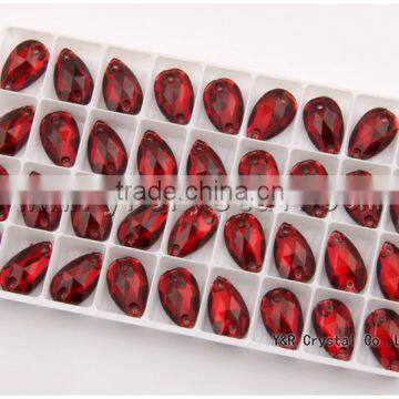 Red Teardrop Sew on Crystal Stones,sew on Crystal Strass,sew on Rhinestones photo-4