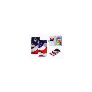 Unite States Flag Printed Leather Wallet Phone Case For Samsung Galaxy S5 i9600
