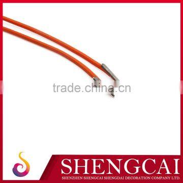 High quality round black elastic cord with metal barb end