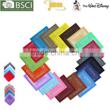 Hot Sale Multi Colors Paisley Printed Wholesale Cotton Bandanas For Promotion