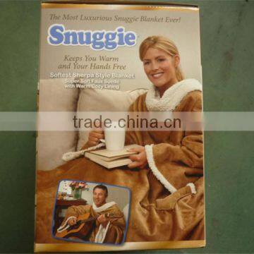 Luxirious Adult Snuggie Blanket sherpa fleece