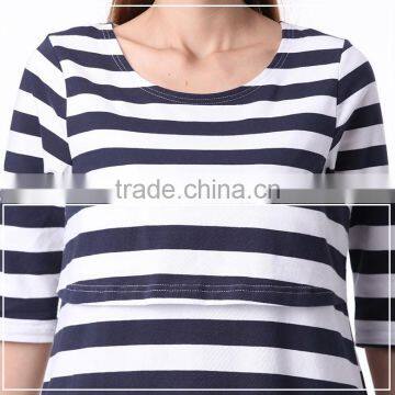 OEM Maternity Clothes striped Nursing Breastfeeding