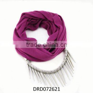 fashion neck scarf with jewelry accessories