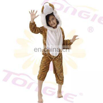 New design 100% poyester children's tigger cosplay costume onesie animal jumpsuit