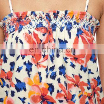 CHEFON Bold Floral Print Long Jumpsuit,skinny Tie Shoulder Straps Straight Neckline Detail Romper