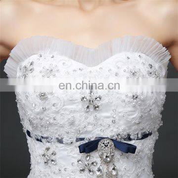 HS1628 Made in China 2017 Strapless Bling Princess Puffy Prom Ball Gown Wedding Dress photo-4