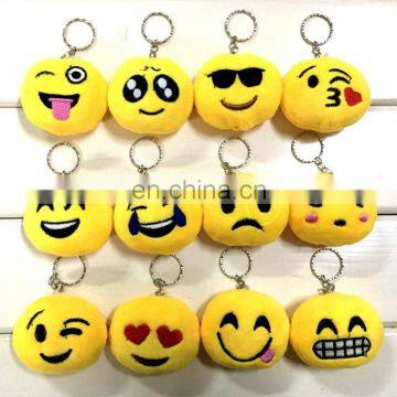 Stuffed wholesale yellow emoji plush keychain