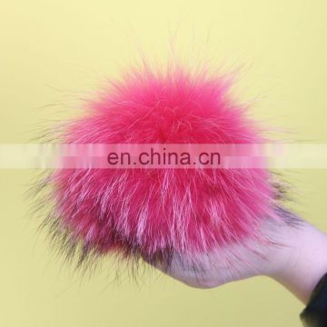 Chinese Factory Wholesale Colorful Real Raccoon Fur Pom Poms