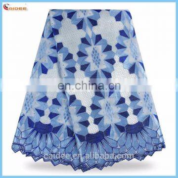 2015 Latest embroidery design lace with stones african Swiss voile lace fabric for dress made in China LS15073103