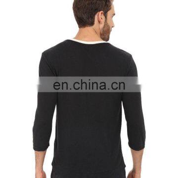 High Quality Bulk White O-neck Button Blank Black T-shirts Half Sleeve Mens Slim Fitted Plain no Brand T-shirt photo-2