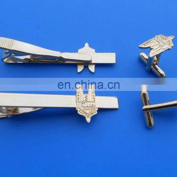 personalized engraved logo men's cufflinks tie bar clip clasp for wedding gifts