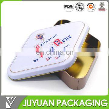 diamond shaped custom tin packing chocolate box