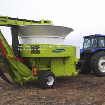 Electric motor driven large farming cattle feed drum shredder machine for cornstalk straw silage