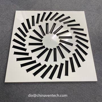 Hvac Air Conditioning Office Ceiling Fresh Air Square Swirl Diffuser With 48 Blades photo-4