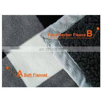 100% Polyester Sherpa Flannel Blanket Two Sides Brushed Cozy Fleece Throw photo-5