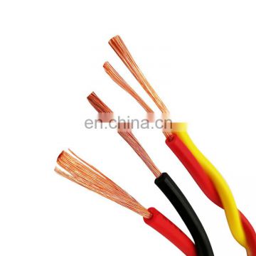 Pvc 0.3mm 1.5mm flexible wires high quality low price copper flexible cable 2core rvs wire