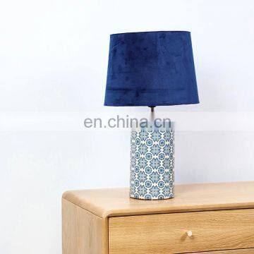 Living Room Decorative Lights Office Hotel Blue Ceramic Table Lamp for Home Decor photo-3