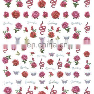 JOYFUL 242-265 manicure Self adhesive stickers rose flower lip mouth RED SEAL Nail Stickers