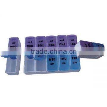 Travel medication plastic pill box