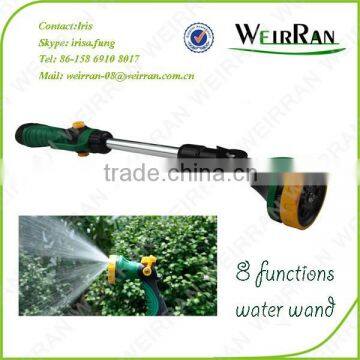 (84706) Garden watering tool hose end sprayer, 8 patterns aluminum TPR covered 16'' water wand