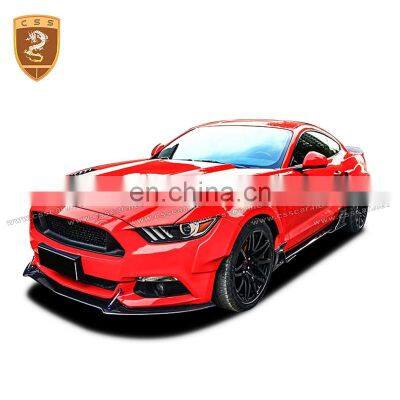 Modified To CSS Style 3K Twill Weave Glossy Carbon Fiber CSS Front Lip For Mustang