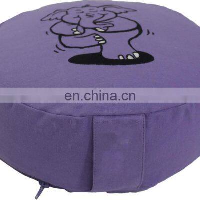 Top sale custom embroidery option 100% cotton buckwheat filling yoga meditation cushion zafu Indian manufacturer