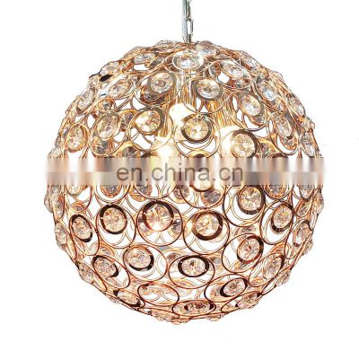 Ball Pendant Light Home Decoration Pendant Lights Gold Or Chrome Luxury Fancy Modern Crystal Chandelier Lighting