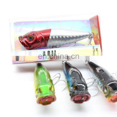 Hot sell  Popper lures 6cm 7.3g 4colors 3D Bionic eyes